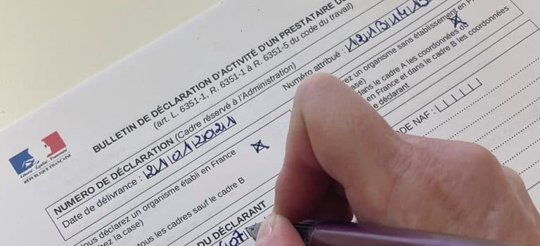 Comment obtenir son NDA (Numéro Déclaration Activité )